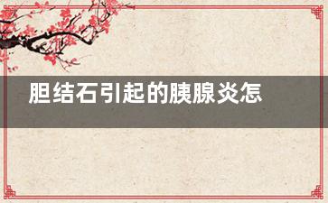 胆结石引起的胰腺炎怎么治疗 (胆结石引起的胰腺炎能***吗)